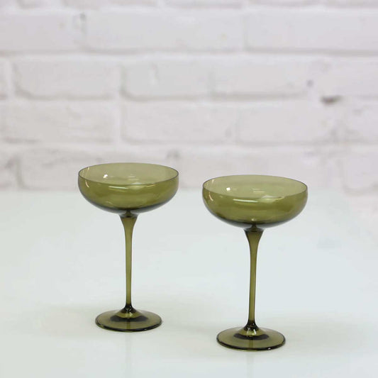 Coloured Champagne Coupe, Set of 2 Pieces, Shadow Moon