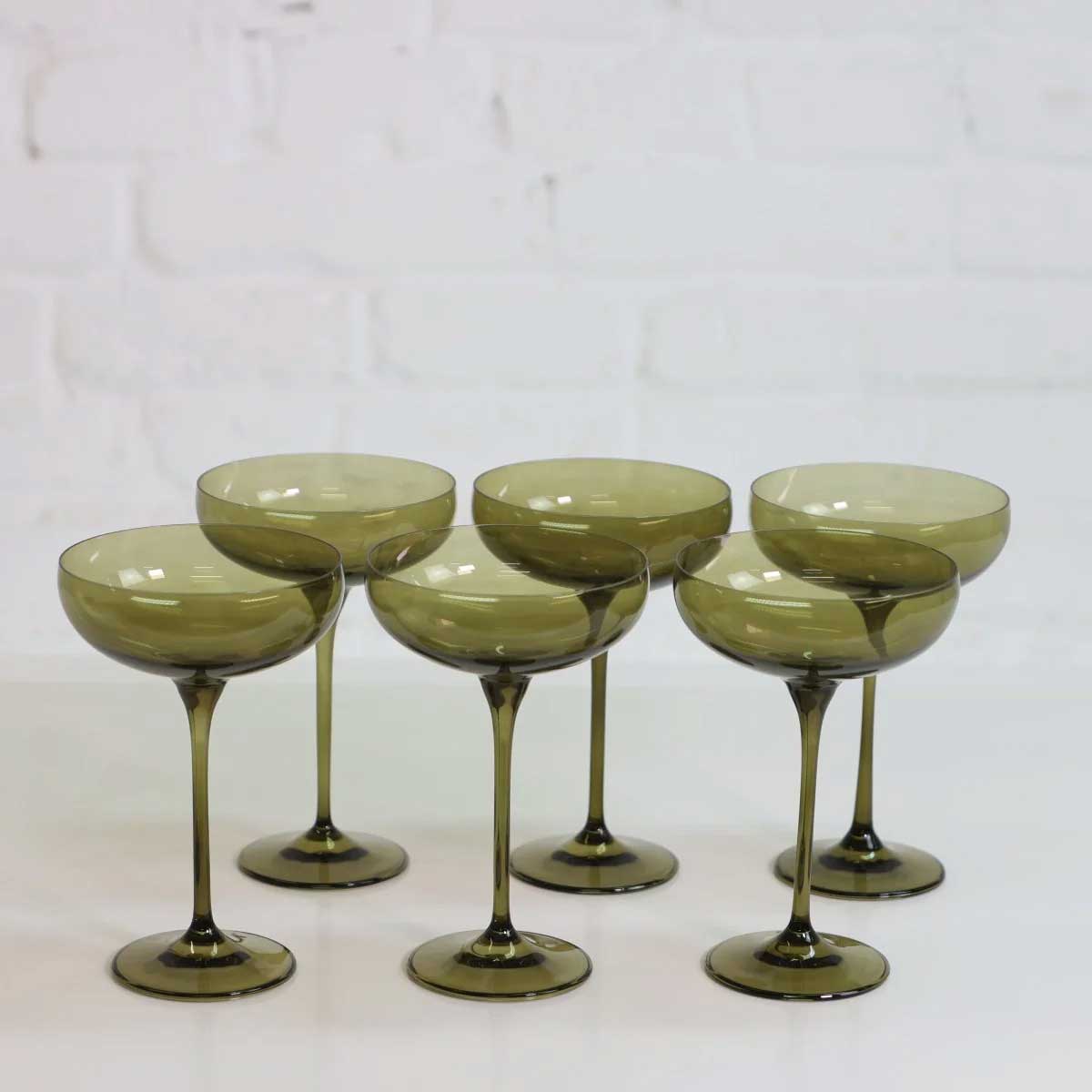 Coloured Champagne Coupe, Set of 6 Pieces, Shadow Moon