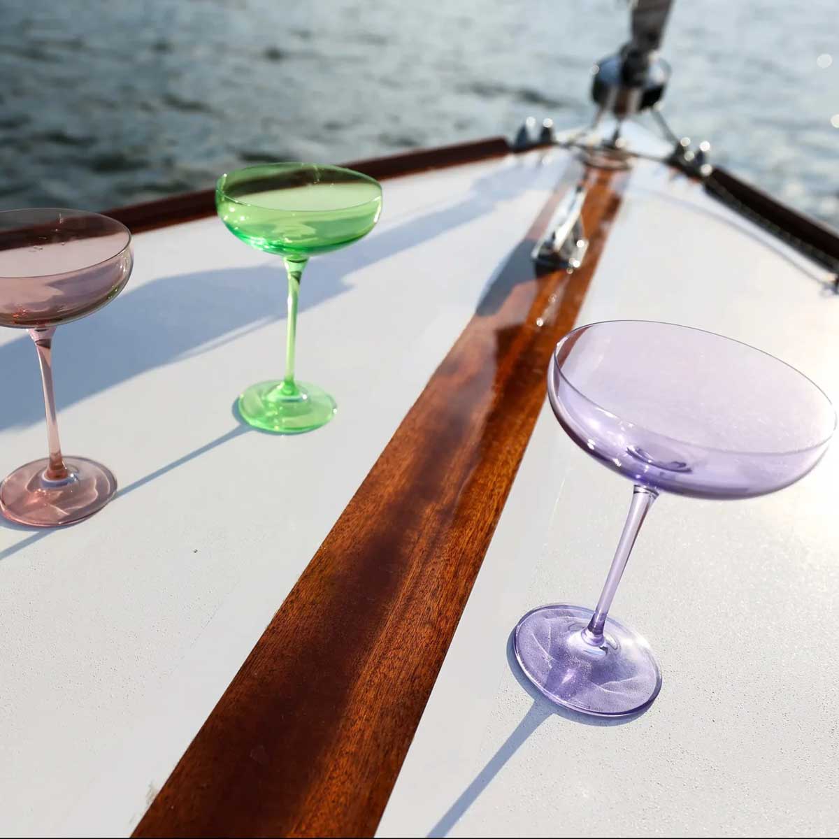 Coloured Champagne Coupe, Combination Set of 6, Heirloom Collection