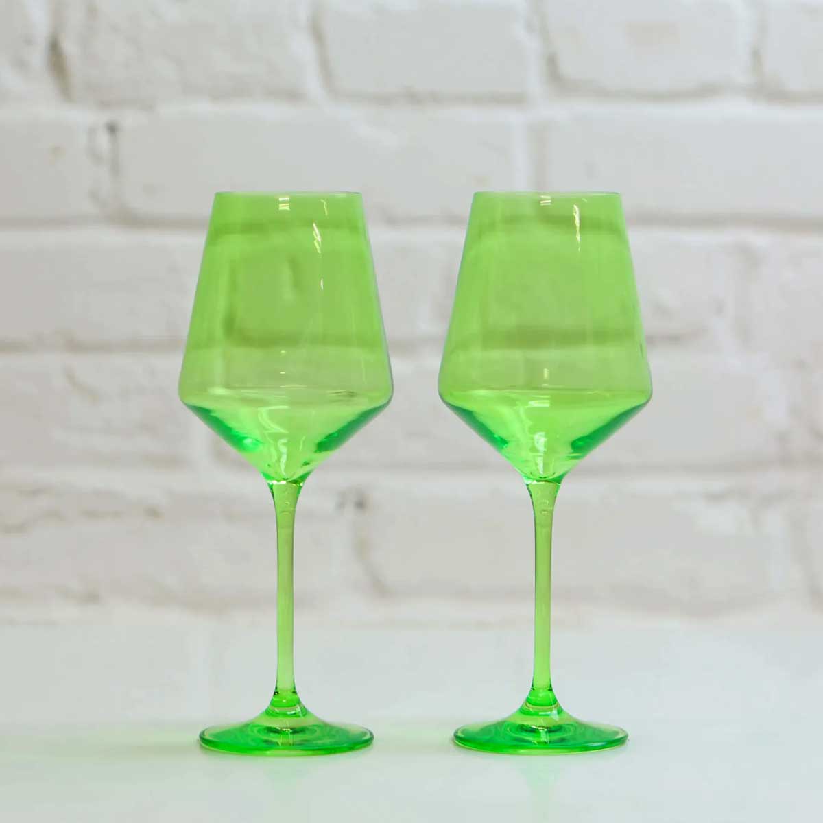 Coloured Wine Glass, Set of 2 Pieces, Wasabi